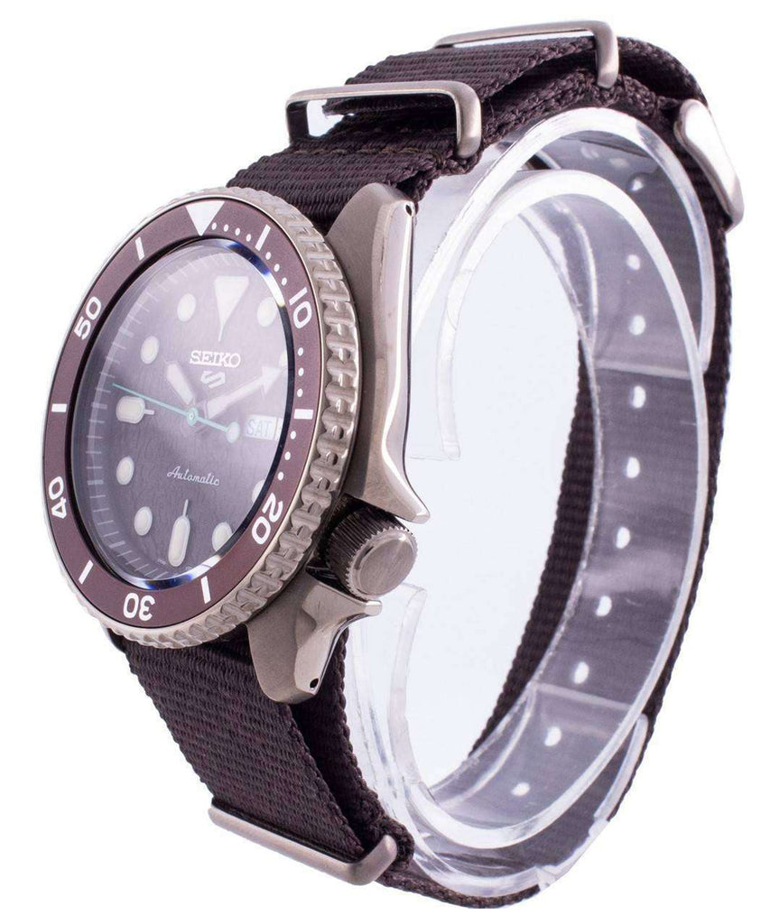 Seiko 5 Sport Automatic Brown Dial Brown Nylon Strap Watch For Men - SRPD85K1 Buy Now By Seiko