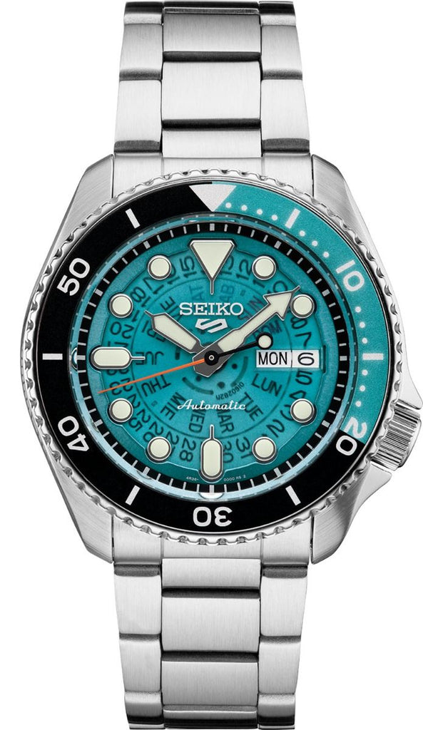 Seiko 5 Sports SKX Skeleton Green Dial Silver Steel Strap Watch For Men - SRPJ45K1 Buy Now By Seiko