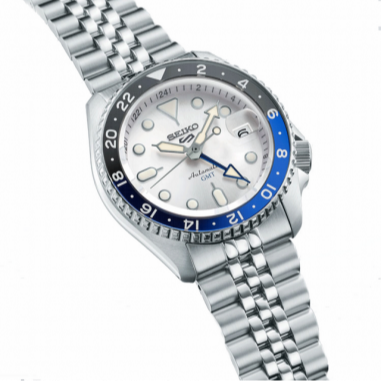 Seiko 5 Sports SKX GMT Automatic Sky Blue Dial Silver Steel Strap Watch For Men - SSK033K1 Buy Now By Seiko