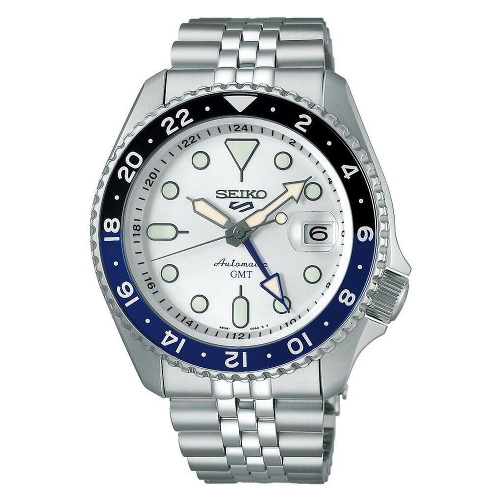 Seiko 5 Sports SKX GMT Automatic Sky Blue Dial Silver Steel Strap Watch For Men - SSK033K1 Buy Now By Seiko