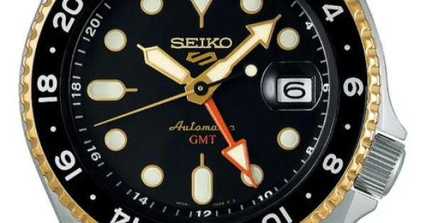 Seiko 5 Sports SKX GMT Automatic Mocha Black Dial Brown Leather Strap Watch For Men - SSK036K1 Buy Now By Seiko