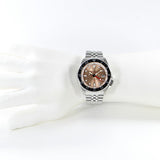Seiko 5 Sports GMT Thong Sia Limited Edition Brown Dial Silver Steel Strap Watch for Men - SSK043K1 Buy Now By Seiko