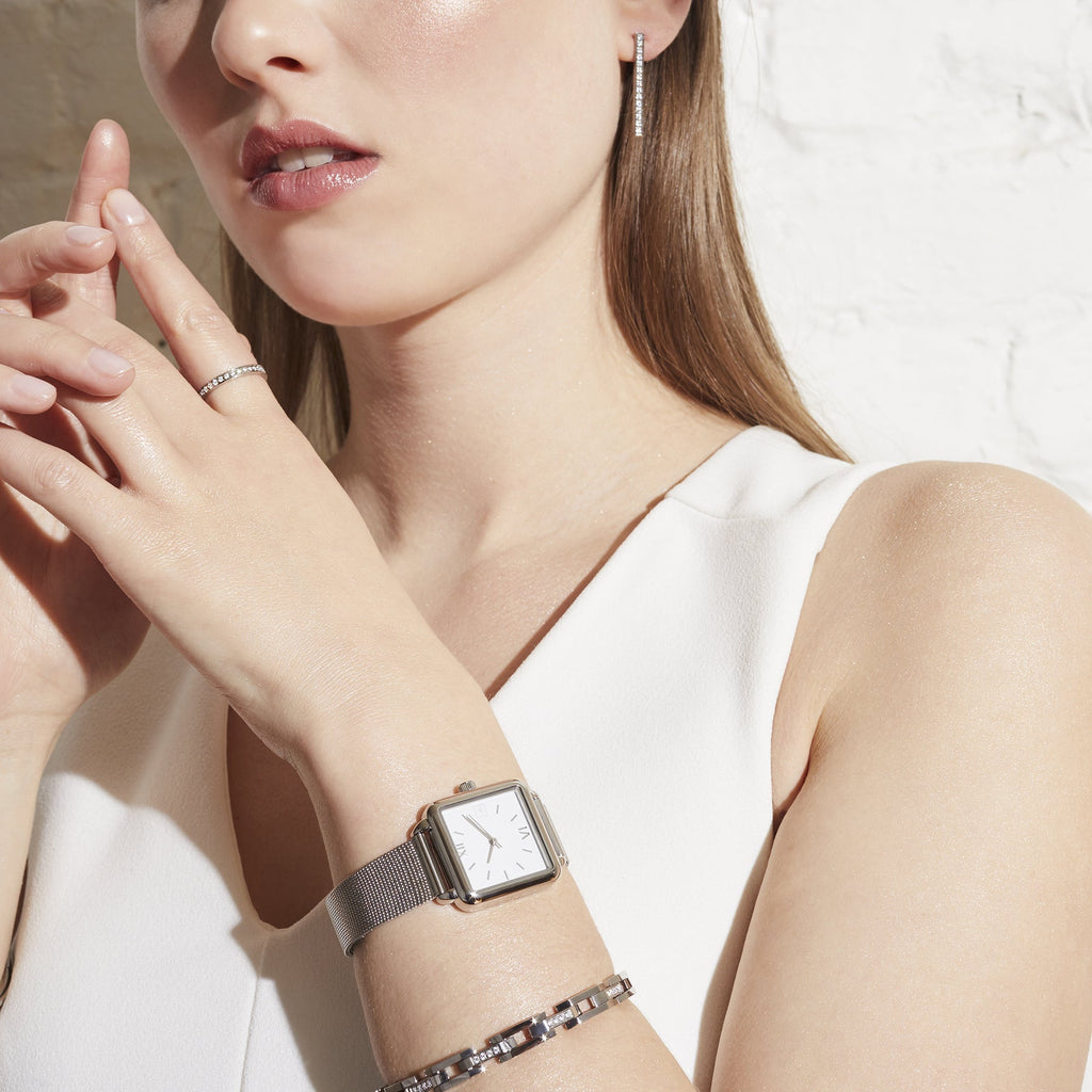 Armani Exchange Lola Quartz Silver Dial Silver Mesh Strap Watch For Women - AX5800 Buy Now By Armani Exchange