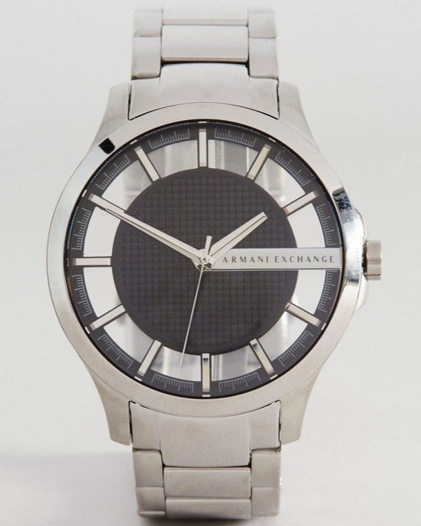 Armani Exchange Hampton Chronograph Black Dial Silver Steel Strap Watch For Men - AX2179 Buy Now By Armani Exchange