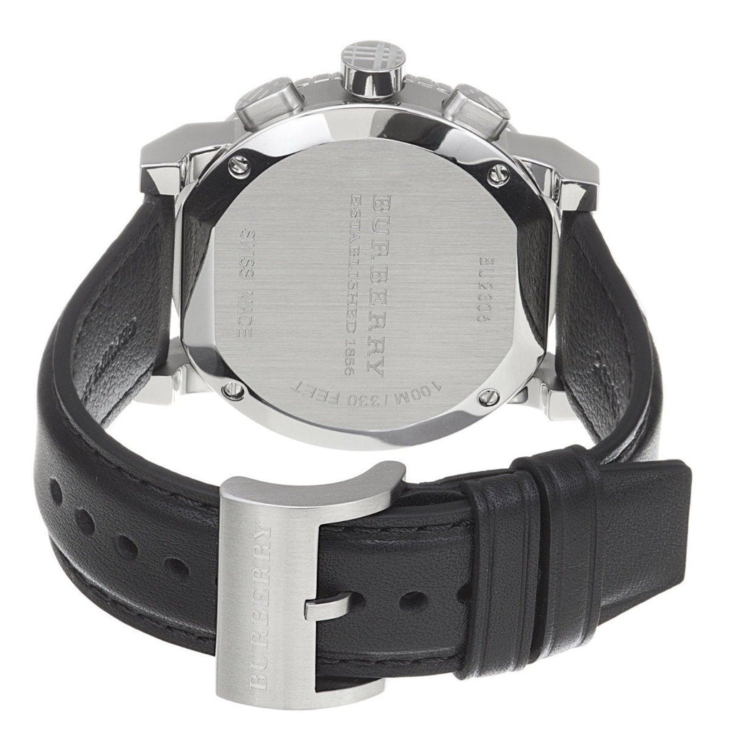 Burberry The City Black Dial Black Leather Strap Watch for Men - BU9382 Buy Now By Burberry