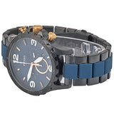 Fossil Nate Chronograph Blue Dial Two Tone Steel Strap Watch for Men - JR1494 Buy Now By Fossil
