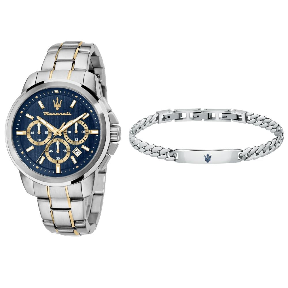 Maserati Successo 44mm Chronograph Quartz Blue Dial Silver Steel Strap Watch For Men - R8873621016 Buy Now By Maserati