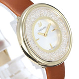 Swarovski Crystalline Pure White Dial Brown Leather Strap Watch for Women - 5275040 Buy Now By Swarovski