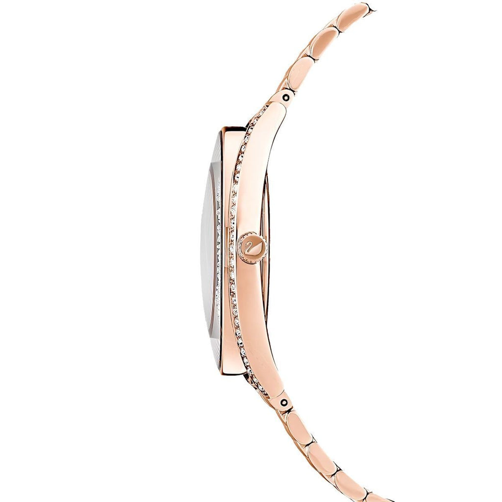 Swarovski Crystalline Aura Silver Dial Rose Gold Steel Strap Watch for Women - 5519459 Buy Now By Swarovski