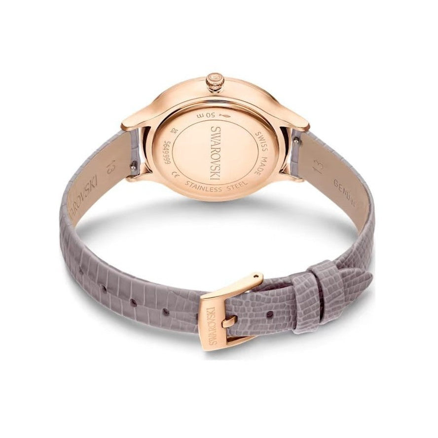 Swarovski Octea Nova Beige Dial Grey Leather Strap Watch for Women - 5649999 Buy Now By Swarovski