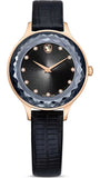Swarovski Octea Nova Black Dial Black Leather Strap Watch for Women - 5650033 Buy Now By Swarovski