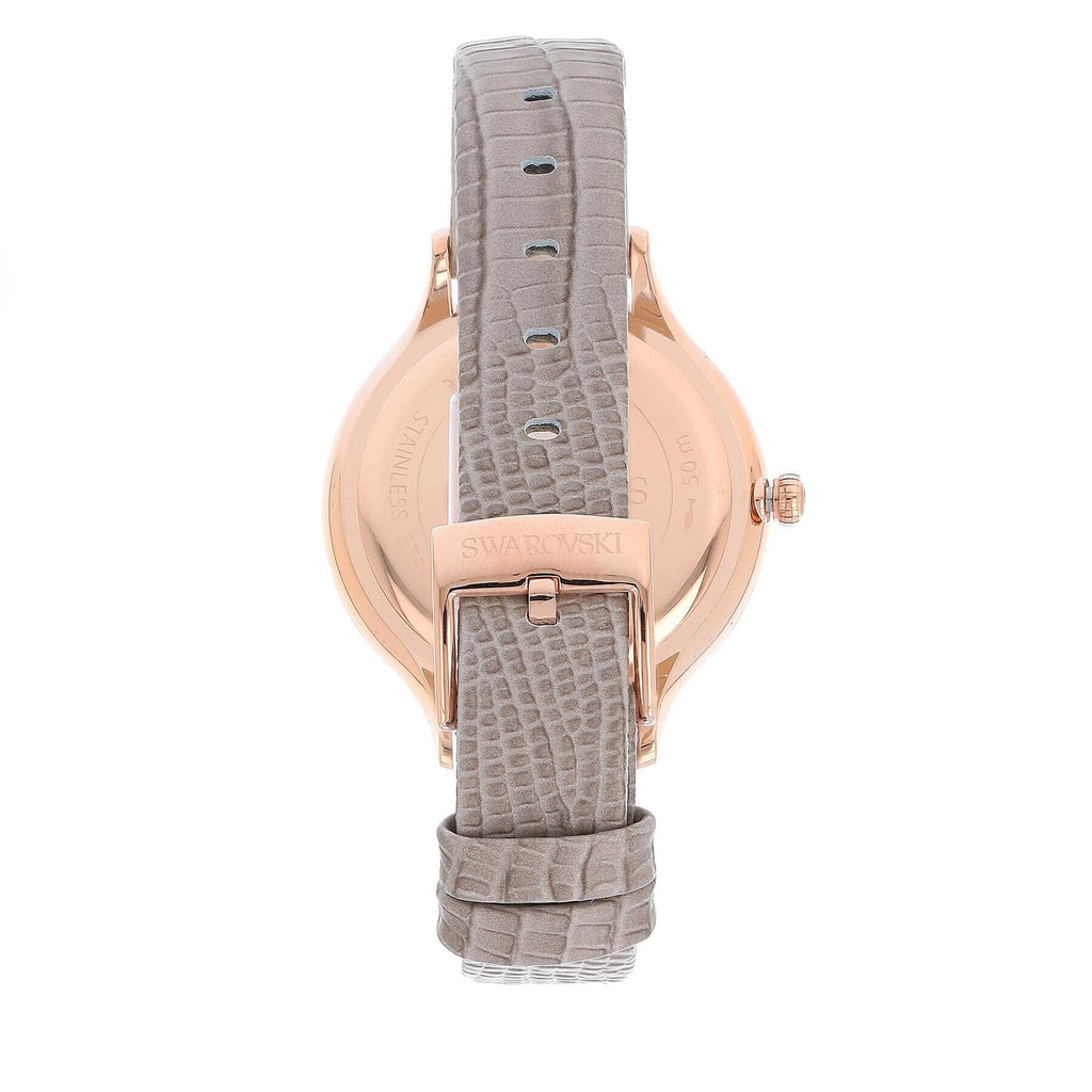 Swarovski Octea Nova Beige Dial Grey Leather Strap Watch for Women - 5649999 Buy Now By Swarovski