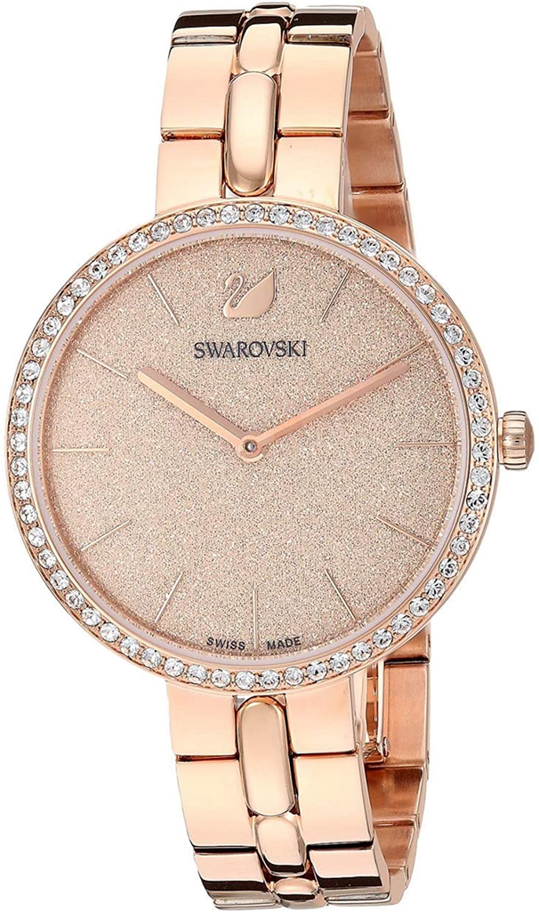 Swarovski Cosmopolitan Diamond Powder Gold Dial Rose Gold Steel Strap Watch for Women - 5517800 Buy Now By Swarovski