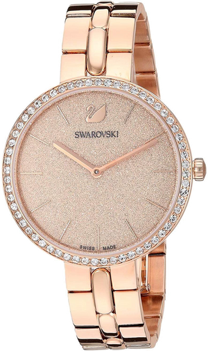 Swarovski Cosmopolitan Diamond Powder Gold Dial Rose Gold Steel Strap Watch for Women - 5517800 Buy Now By Swarovski