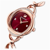 Swarovski Crystal Flower Red Dial Rose Gold Steel Strap Watch for Women - 5552783 Buy Now By Swarovski