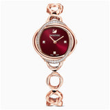 Swarovski Crystal Flower Red Dial Rose Gold Steel Strap Watch for Women - 5552783 Buy Now By Swarovski