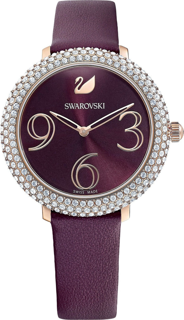 Swarovski Crystal Frost Red Dial Red Leather Strap Watch for Women - 5484064 Buy Now By Swarovski