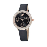Swarovski Crystal Frost Black Dial Black Leather Strap Watch for Women - 5484058 Buy Now By Swarovski