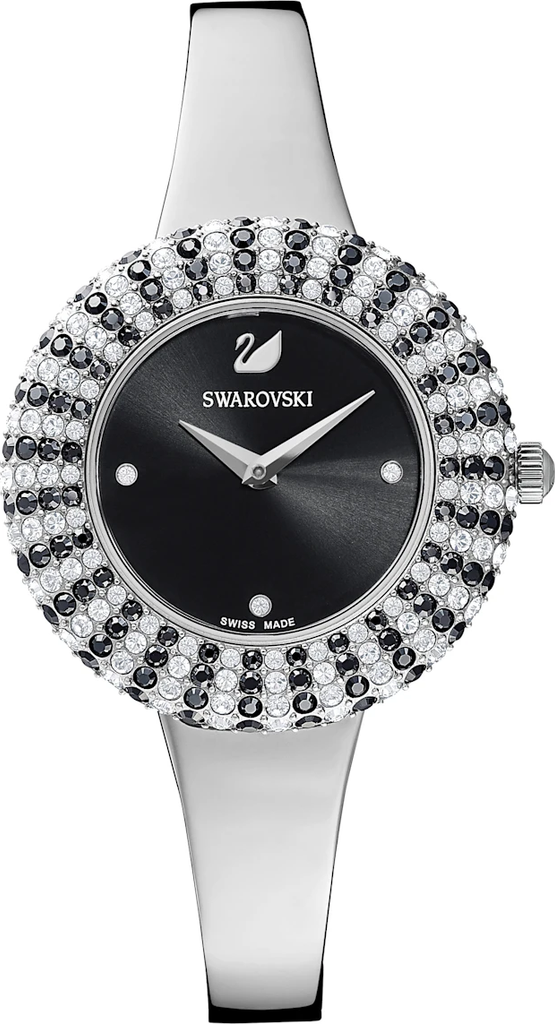 Swarovski Crystal Rose Black Dial Silver Steel Strap Watch for Women - 5484076 Buy Now By Swarovski