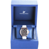 Swarovski Crystalline Hours Quartz Grey Dial Black Leather Strap Watch for Women - 5344635 Buy Now By Swarovski