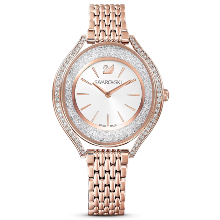Swarovski Crystalline Aura Silver Dial Rose Gold Steel Strap Watch for Women - 5519459 Buy Now By Swarovski