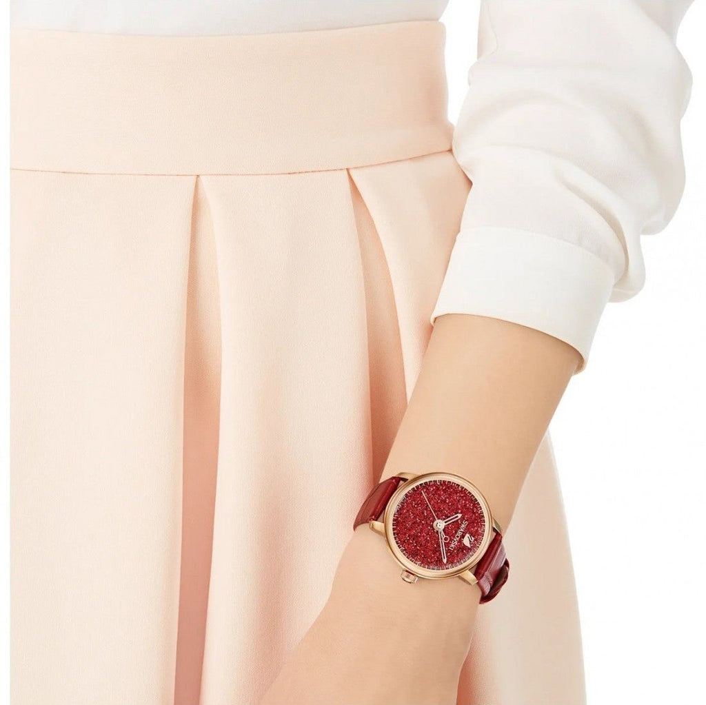 Swarovski Crystalline Hours Red Crystal Dial Red Leather Strap Watch for Women - 5295380 Buy Now By Swarovski