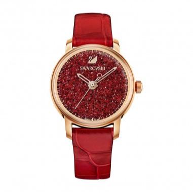 Swarovski Crystalline Hours Red Crystal Dial Red Leather Strap Watch for Women - 5295380 Buy Now By Swarovski