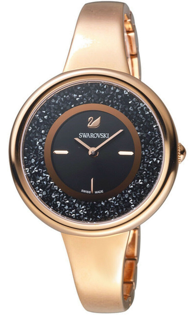 Swarovski Crystalline Pure Black Dial Rose Gold Steel Strap Watch for Women - 5295334 Buy Now By Swarovski