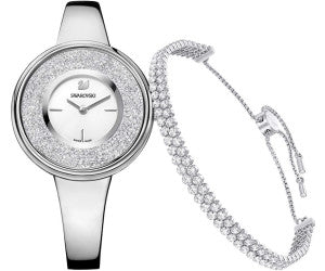 Swarovski Crystalline Pure Silver Dial Silver Steel Strap Watch for Women - 5269256 Buy Now By Swarovski