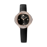 Swarovski Crystal Flower Black Dial Black Leather Strap Watch for Women - 5552421 Buy Now By Swarovski