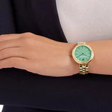 Swarovski Daytime Crystals Turquoise Dial Gold Steel Strap Watch for Women - 5182212 Buy Now By Swarovski