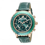 Swarovski Octea Lux Chrono Emerald Green Dial Green Leather Strap Watch for Women - 5452498 Buy Now By Swarovski