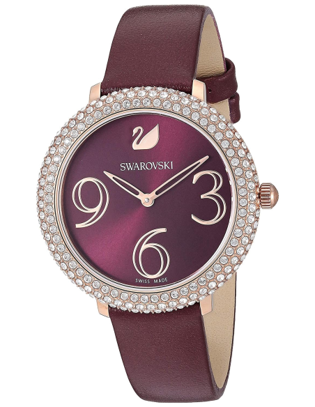 Swarovski Crystal Frost Red Dial Red Leather Strap Watch for Women - 5484064 Buy Now By Swarovski
