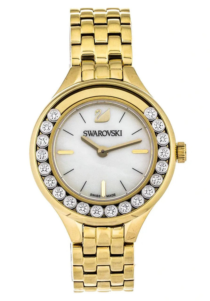 Swarovski Lovely Crystals White Dial Gold Steel Strap Watch for Women - 5242895 Buy Now By Swarovski
