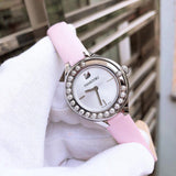 Swarovski Lovely Crystals Silver Dial Pink Leather Strap Watch for Women - 5261493 Buy Now By Swarovski