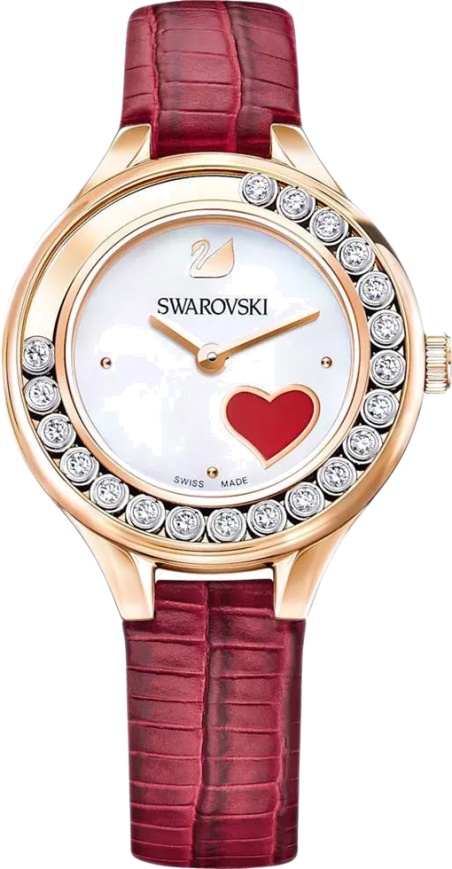 Swarovski Lovely Crystals Analog White Dial Red Leather Strap Watch for Women - 5297584 Buy Now By Swarovski
