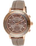 Swarovski Octea Lux Chrono Grey Dial Grey Leather Strap Watch for Women - 5452495 Buy Now By Swarovski