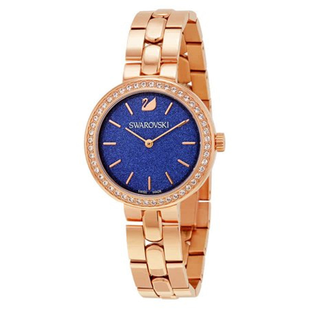 Swarovski Daytime Glittering Blue Dial Rose Gold Steel Strap Watch for Women - 5182277 Buy Now By Swarovski