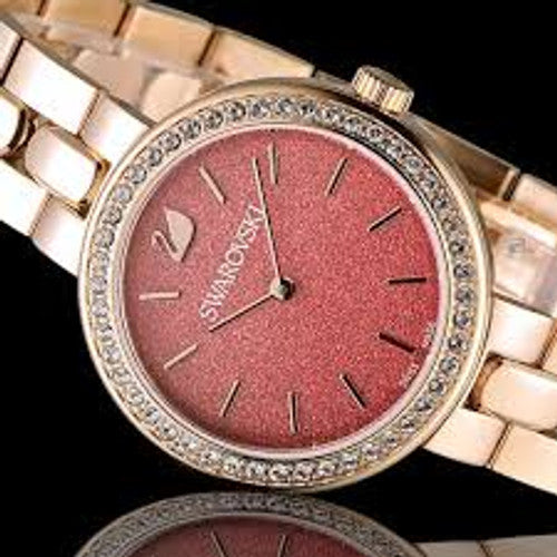 Swarovski Daytime Quartz Coral Dial Rose Gold Steel Strap Watch for Women - 5182250 Buy Now By Swarovski
