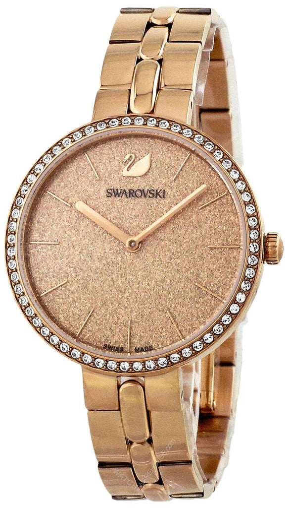 Swarovski Cosmopolitan Diamond Powder Gold Dial Rose Gold Steel Strap Watch for Women - 5517800 Buy Now By Swarovski
