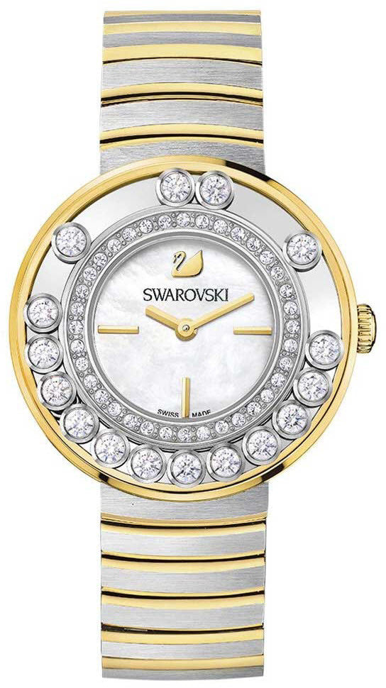 Swarovski Lovely Crystals Mother of Pearl Dial Two Tone Steel Strap Watch for Women - 1187022 Buy Now By Swarovski