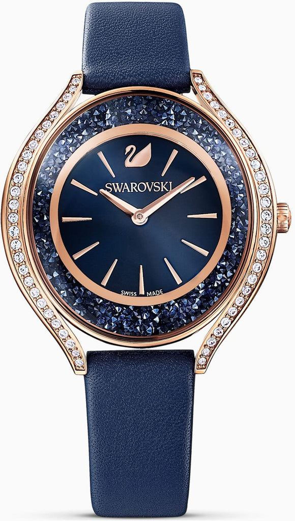 Swarovski Crystalline Aura Blue Dial Blue Leather Strap Watch for Women - 5519447 Buy Now By Swarovski