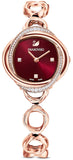 Swarovski Crystal Flower Red Dial Rose Gold Steel Strap Watch for Women - 5552783 Buy Now By Swarovski