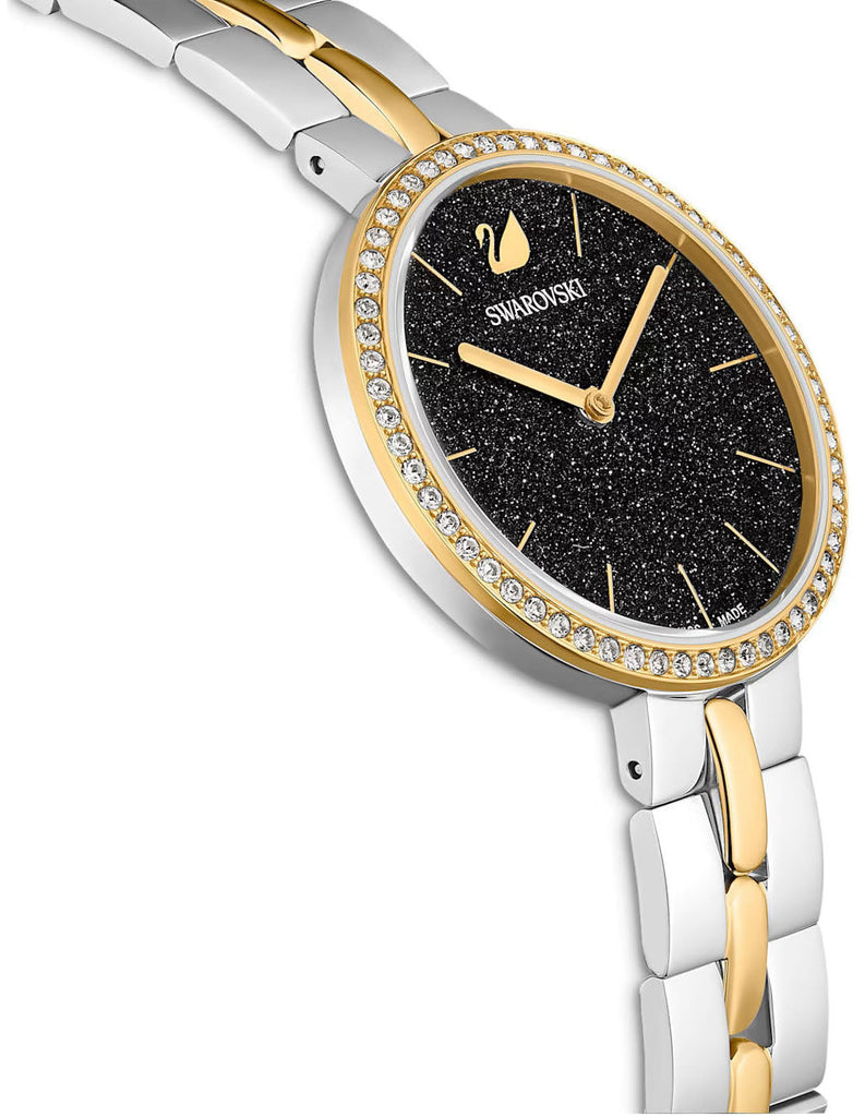 Swarovski Cosmopolitan Black Dial Two Tone Steel Strap Watch for Women - 5644072 Buy Now By Swarovski