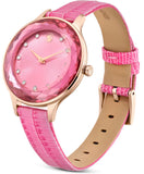 Swarovski Octea Nova Pink Dial Pink Leather Strap Watch for Women - 5650030 Buy Now By Swarovski