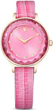 Swarovski Octea Nova Pink Dial Pink Leather Strap Watch for Women - 5650030 Buy Now By Swarovski