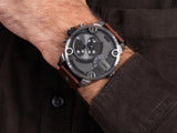 Diesel Little Daddy SBA Small Sized Grey Dial Brown Leather Strap Watch For Men - DZ7258 Buy Now By Diesel