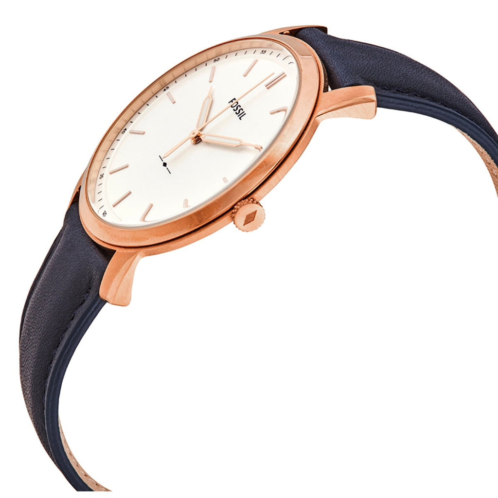 Fossil The Minimalist Slim White Dial Blue Leather Strap Watch for Men - FS5371 Buy Now By Fossil