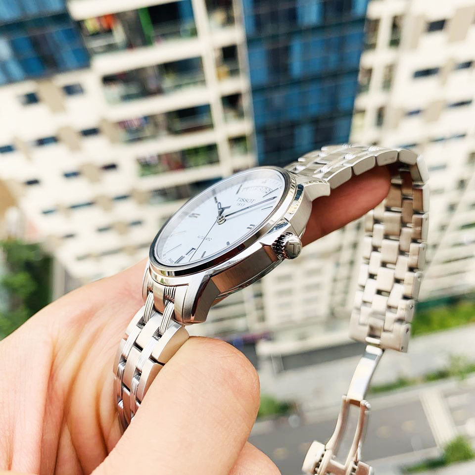 Tissot T Classic Automatic III Day Date White Dial Silver Steel Strap Watch for Men - T065.930.11.031.00 Buy Now By Tissot