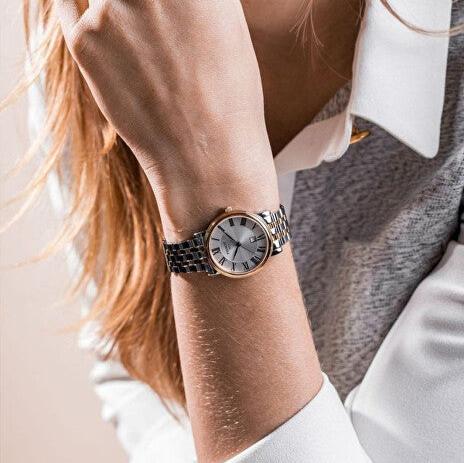 Tissot T Classic Carson Lady Premium Silver Dial Two Tone Steel Strap Watch For Women - T122.210.22.033.00 Buy Now By Tissot